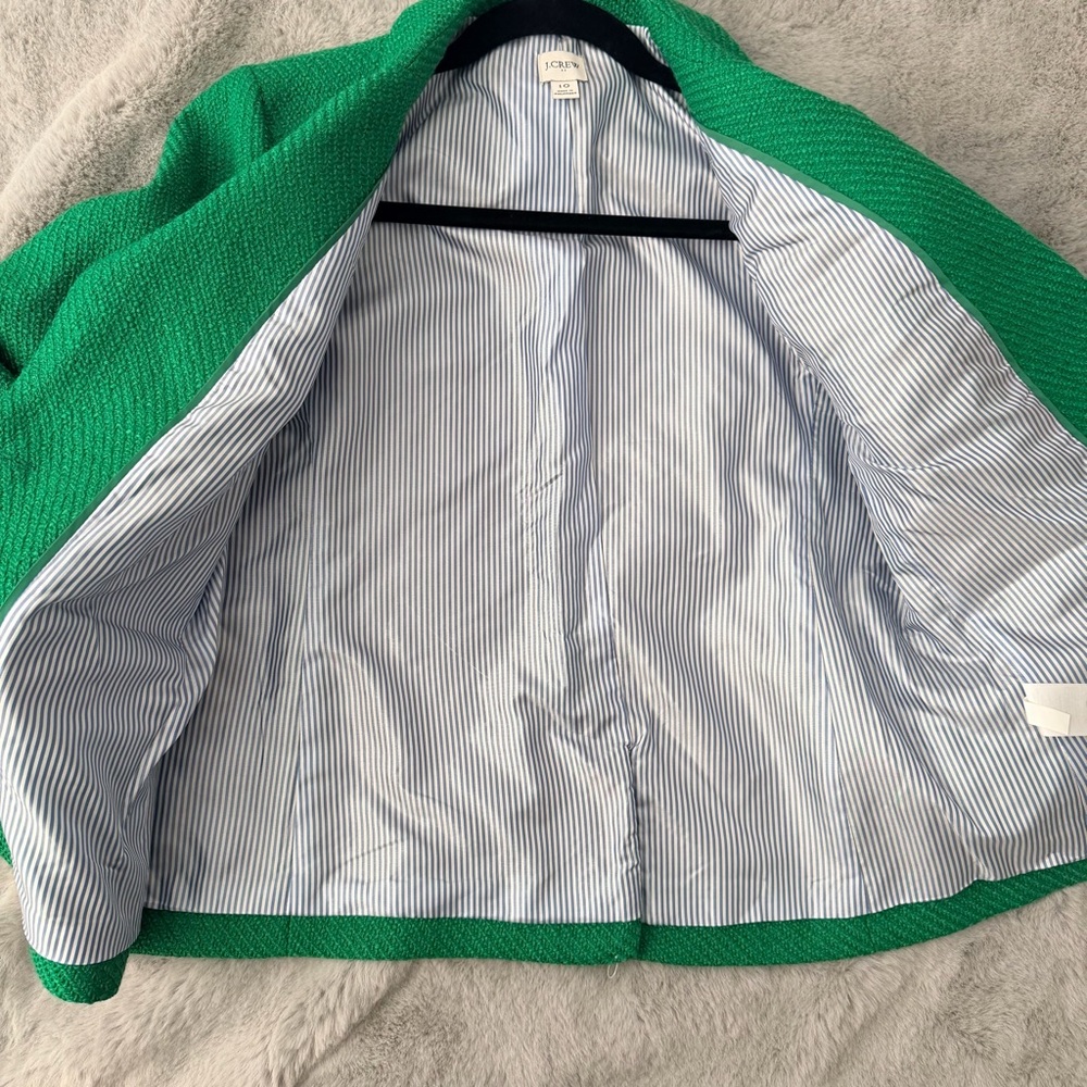 J.Crew Factory Schoolboy Blazer in Textured Green Tweed size 10 - Picture 6 of 11